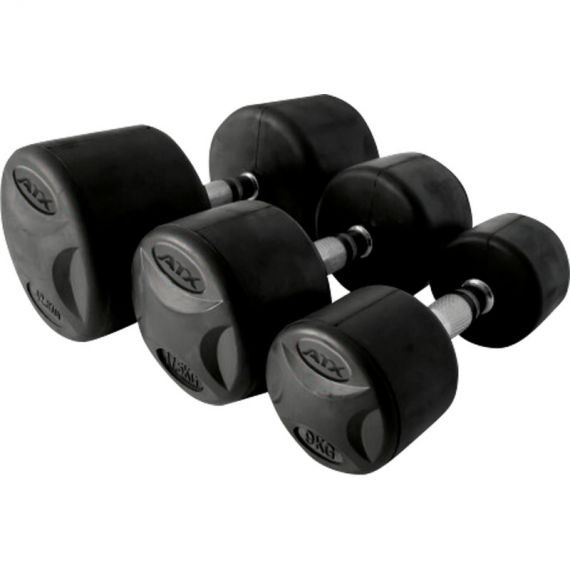 5 - 40 kg Rubber Dumbbells - Gummierte Kurzhanteln als Komplettsatz zum Vorteilspreis. ATX®
